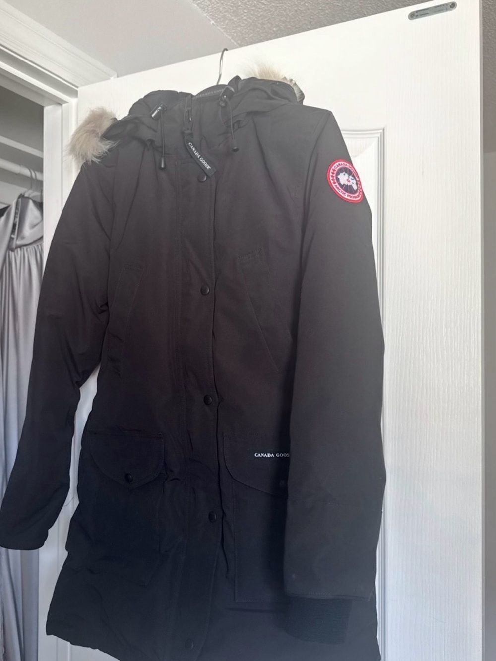 Canada Goose Black Down Parka with Fur-Trim Hood